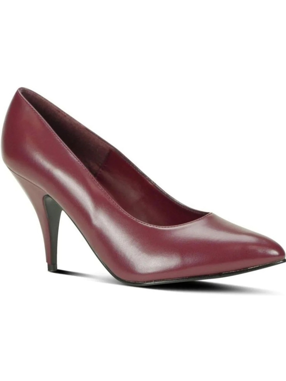 Pointed-Toe Pumps in Deep Berry by